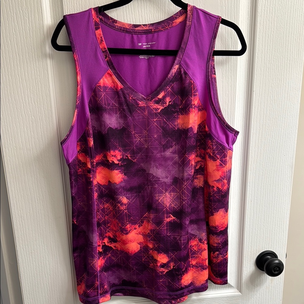 Tek Gear Purple and Pink Graphic Sleeveless Tank Top